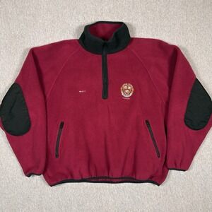 VTG 90s Harvard Hockey Jacket Crimson 1/4 Zip Pullover Mens XL USA Fleece Tracy